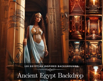Antikes Ägypten Fotohintergrund: 120 Ägyptischer Hintergrund mit Pyramide von Gizeh, Pharao Büste, Sphinx-Design und Mumien-Dekor als Fotohintergrund