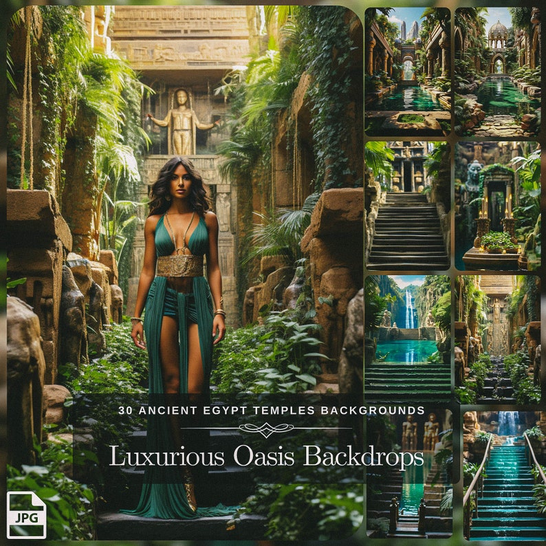 Jungle Decor Ancient Egypt Temple Backdrop 30 Oasis Fantasy Landscape