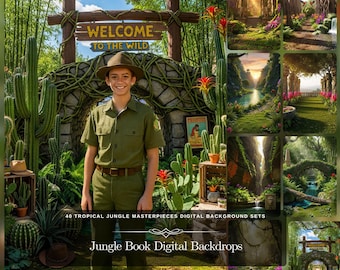 Fondos digitales de El Libro de la Selva: 40 fondos digitales inspirados en obras maestras de la selva tropical para composiciones épicas de Photoshop, descarga de archivos JPG