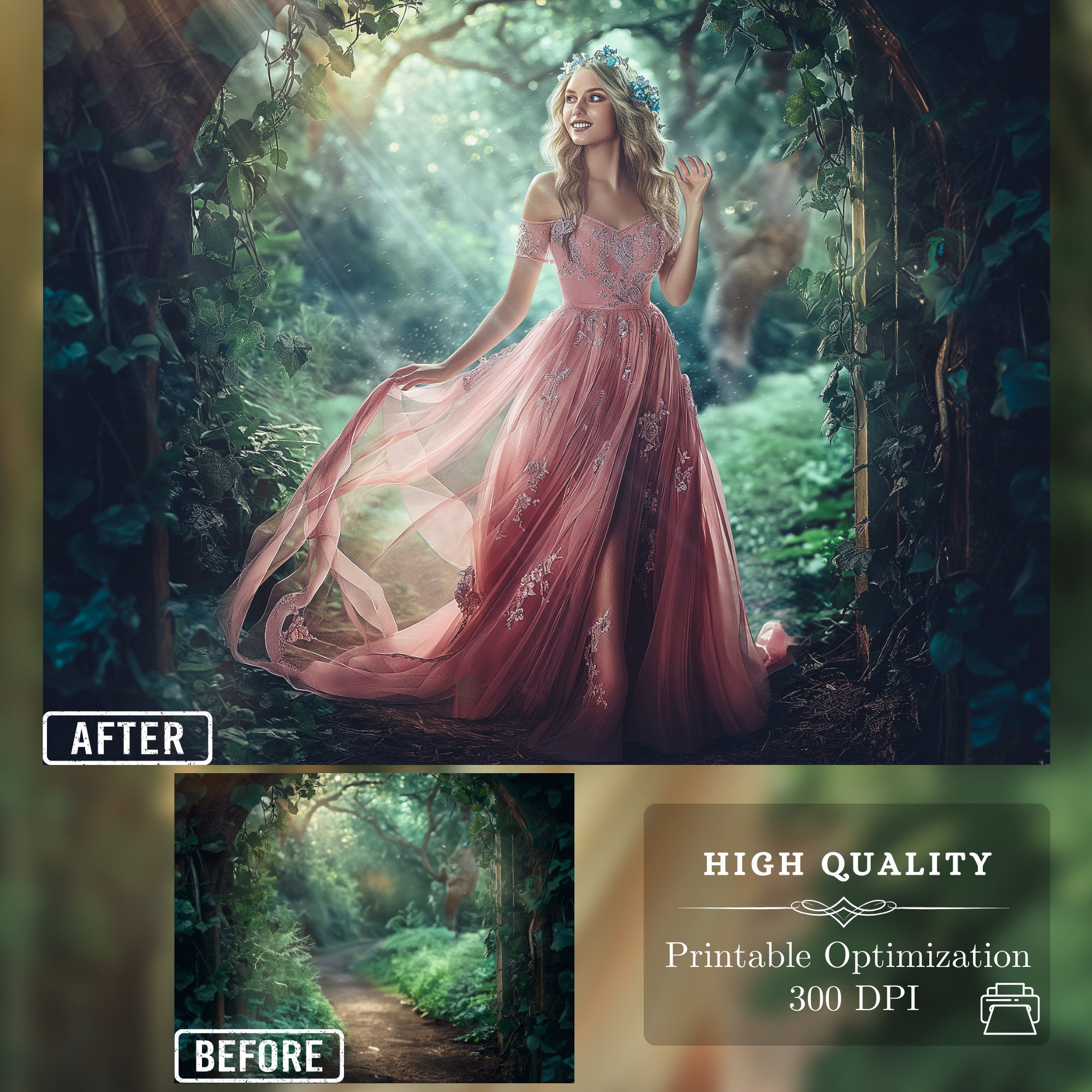 Lush Greenery Forest Archway Digital Backdrops: 30 Enchanted Forest for ...