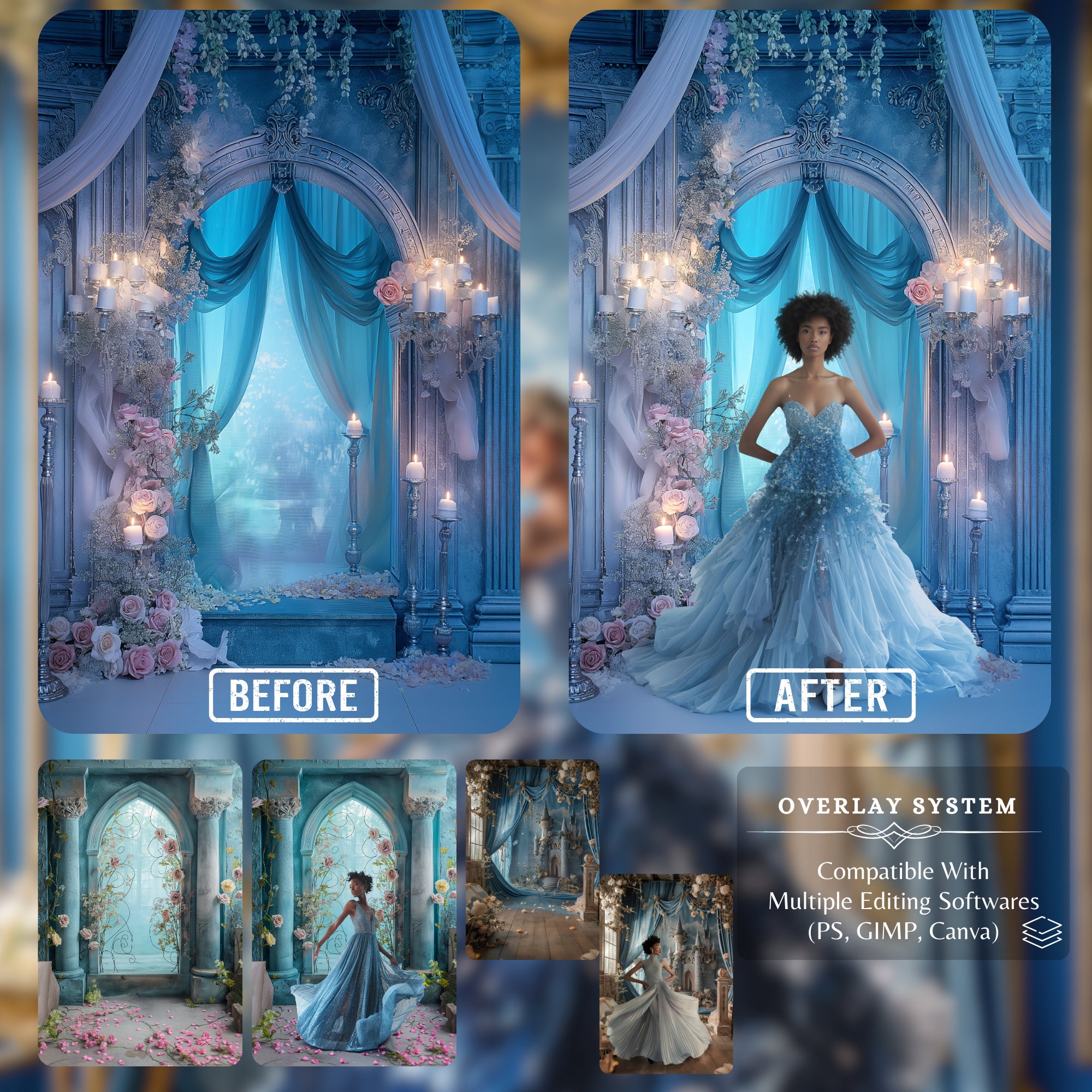 Cinderella Room Digital Backdrops: 30 Cinderella Castle Magic Kingdom ...