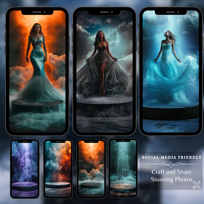 Ethereal Art Podium Backdrop: 40 Digital Backdrops for Styled ...