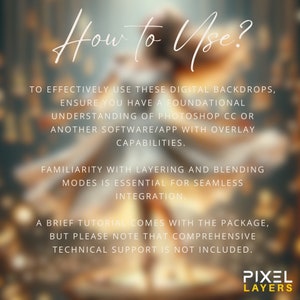 A guide on effectively using the digital backdrops, ensuring users can seamlessly integrate them into their creative projects.