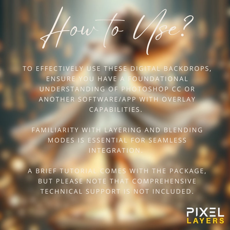 A guide on effectively using the digital backdrops, ensuring users can seamlessly integrate them into their creative projects.