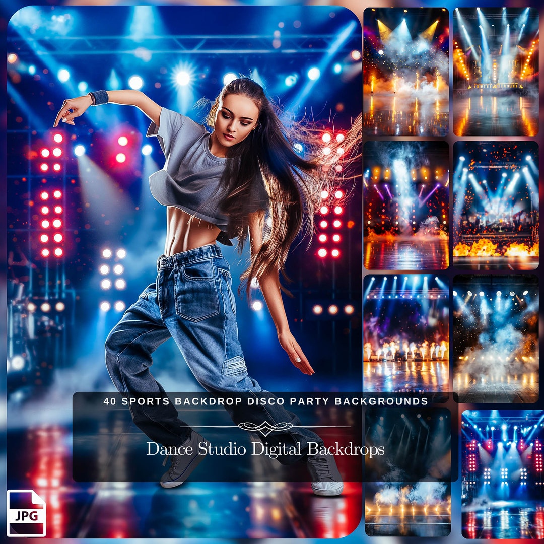 Dance Studio Digital Backdrops: 40 Sports Backdrop Disco Party Dance ...
