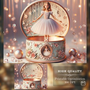 Exquisite detailing in a music box backdrop, highlighting the transformative effect it has when applied in a creative composition.