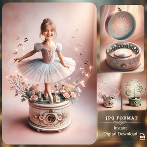 The music box backdrops collection, compatible with various editing software, designed to enhance and elevate creative projects.