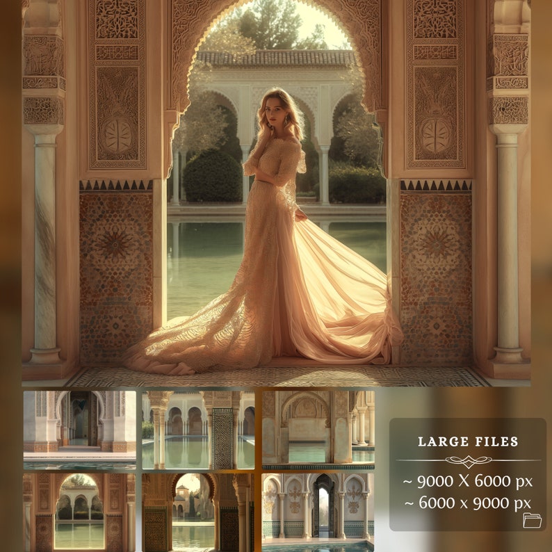 Overlooking Design Backdrop Arabian Princess Arch Backdrop Collection: 30 Arabesque Decor Digital ...