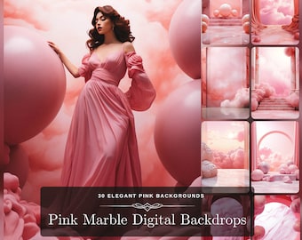 Marble Arch Kulissen, 30 rosa Kulisse mit Schattierungen von pink für Mutterschaftsfoto und Fine Art Fotografie, sofortiger Download digitaler Hintergrund