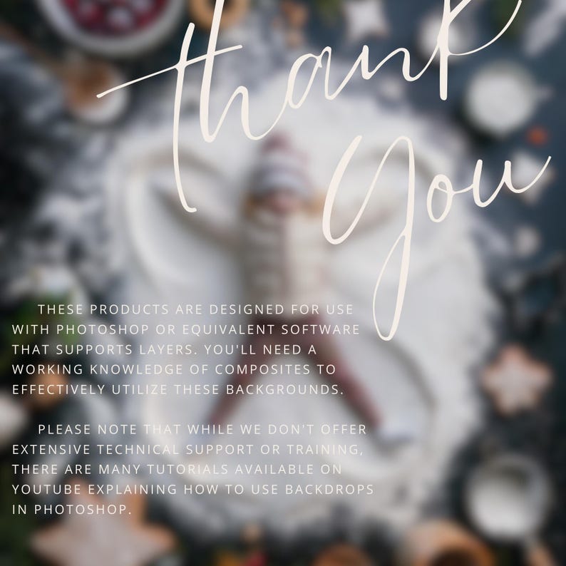 Flour Snow Angel Christmas Digital Backdrop 40 Composite