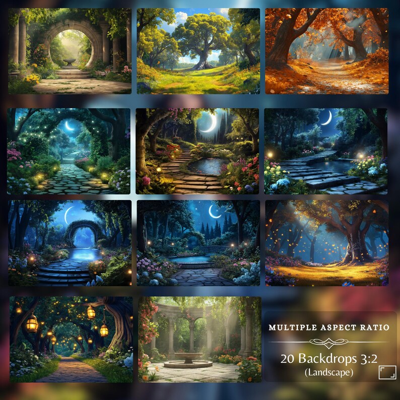 Fantasy Backdrops Simple Fairy Lights & Wonder Backgrounds : 40 Magical Digital Download ...