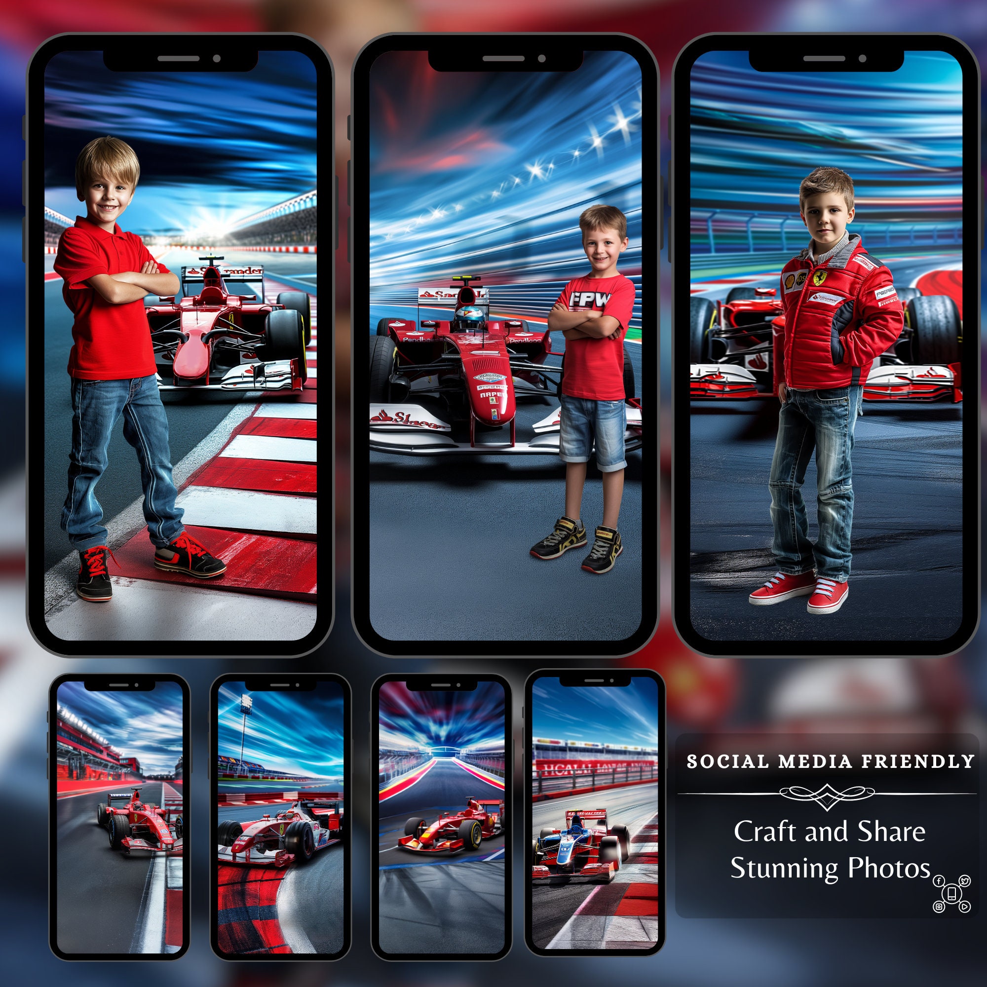 Teams Backdrops Racing Racing Car Digital Backdrops: 40 Racing Circuit Blur Backgrounds for ...