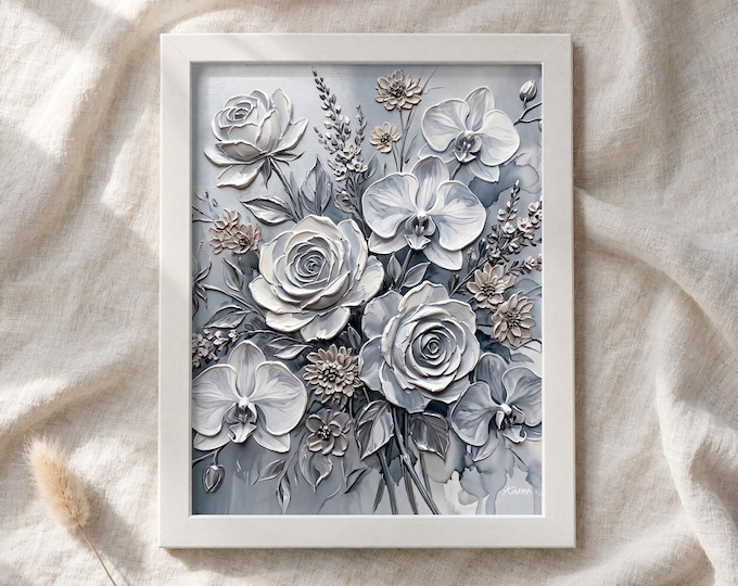 After the Vows | Textured Floral Digital Wall Art | Botanical Printable Artwork