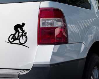 Mountain Bike Windshield Decal: Scenic Hill MTB Sticker