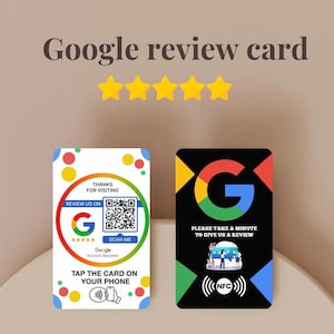 NFC + QR Google Review Card: Custom PVC Tap-to-Review Business Card