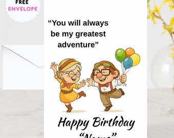 Birthday Card, Personalised Card, Card for Partner, Card for Husband, Card for Wife, Card for Girlfriend, Boyfriend, Cute Card