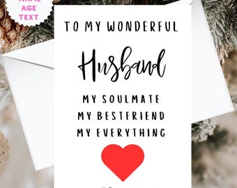 Personalised Husband Birthday Card- Soulmate Greeting Card Customised with Name/ Age For Him 30th 40th 50th 18th 21st 60th 70th