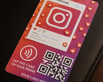 Individuell angefertigte NFC Instagram Tap Card: Social Media Visitenkarte