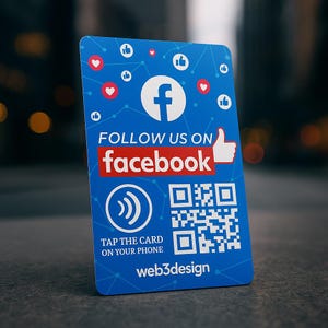 Custom NFC Facebook Follow Card: Double-Sided PVC Business Card