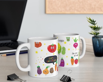 Eat more veggies Tasse - Selbstpflege | Manifestieren | Affirmation | Wohlbefinden | Seelische Gesundheit | Denkweise | Gesetz der Anziehung | Motivierende Tasse