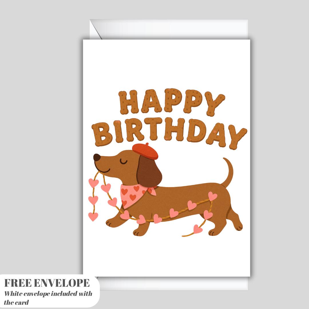 Funny Dachshund Birthday Card, Cute Sausage Dog Card, Dog Lover Gift ...