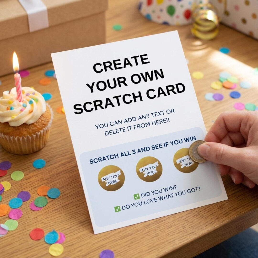 Create Your Own Scratch Card Custom Birthday Scratch Card ...