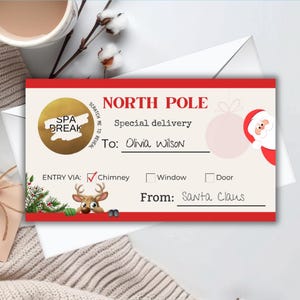 Révélation personnalisée à gratter de Noël | Père Noël secret du pôle Nord, cadeau de Noël, livraison spéciale, cadeau de cartes à gratter du père Noël