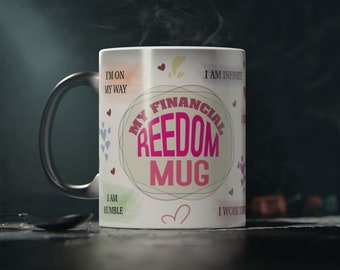 Freiheitsbecher, Becherwärmewechsel - Motivationsbecher, Gesetz der Anziehung, Manifest, Affirmation, Positivitätsgeschenk, Mindset, Motivationsbecher.