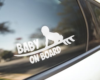 Mom & Baby on Board Car Decal Outdoor Vinyl for car show you love for your baby gift for her to place on the window car