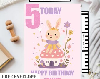 Bunny Pepa Personalised Birthday Card Greeting Card Girl card greeting card | Bunny Pepa gift | birthday card greeting card pepa gift