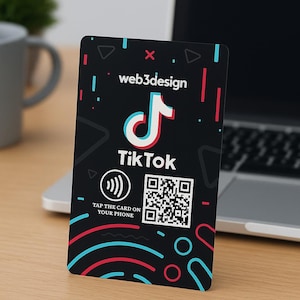 Custom NFC TikTok Follow Card: Double-Sided Social Media Growth