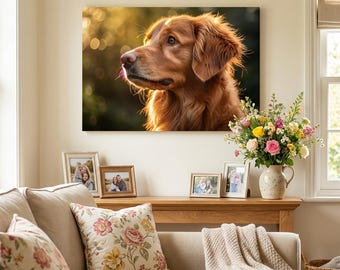Colorful Dog Canvas Print – Professional Outdoor Pet Wall Art, Modern Animal Decor
