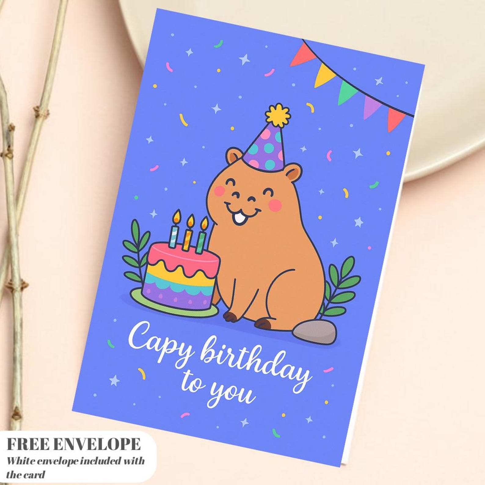 Capy Birthday - Capybara Birthday Card Cute Animal Birthday Cards Hand ...