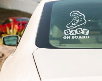 Mom Holding Baby Car Decal: Heartwarming Baby on Board Sticker