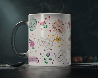 Stay positive | mug heat change - Motivational Mug, Law of attraction, Manifest, Affirmation, Positivity gift, Mindset, Motivational Mug.