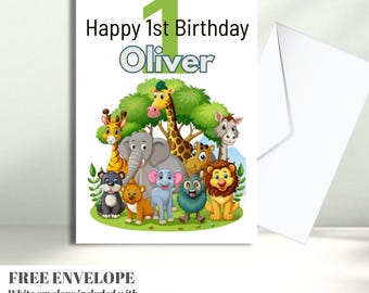 1st Birthday Card For Boy, Son 1st Birthday Card, Special First Birthday Gift For Grandson, First Birthday Card, Nephew 1st Birthday
