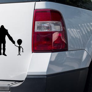 Car Decal Bigfoot, Easter Egg SUV Decal, Bigfoot and Alien, Alien Car Decal, Wrangler Sticker Sasquatch Easter Egg, SUV Bigfoot Alien, Alien