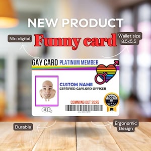 Personalized Gay Card: Platinum Membership Prank Gift with Digital Wallet