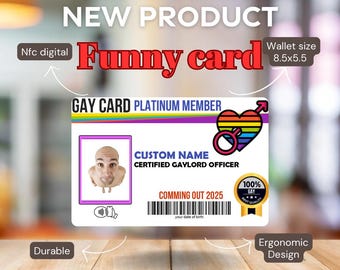 Personalized Gay Card: Platinum Membership Prank Gift with Digital Wallet