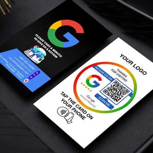 Custom NFC Google Review Card: Double-Sided PVC Business Card