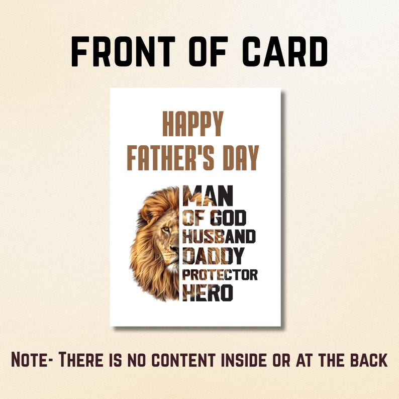 Christian Father's Day Card Man of God Husband Daddy Protector Hero ...