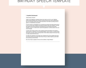 Birthday Speech Templates: Heartfelt Celebration Toasts (Printable Download)
