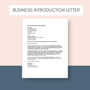 Carta de presentación empresarial Plantilla de carta profesional Documento de Word editable PDF Correspondencia comercial formal Presentación de nuevo cliente