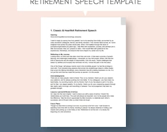 Retirement Speech Template Heartfelt Retirement Farewell Speech Funny Retirement Speech Poetic Retirement Letter Editable Speech Template