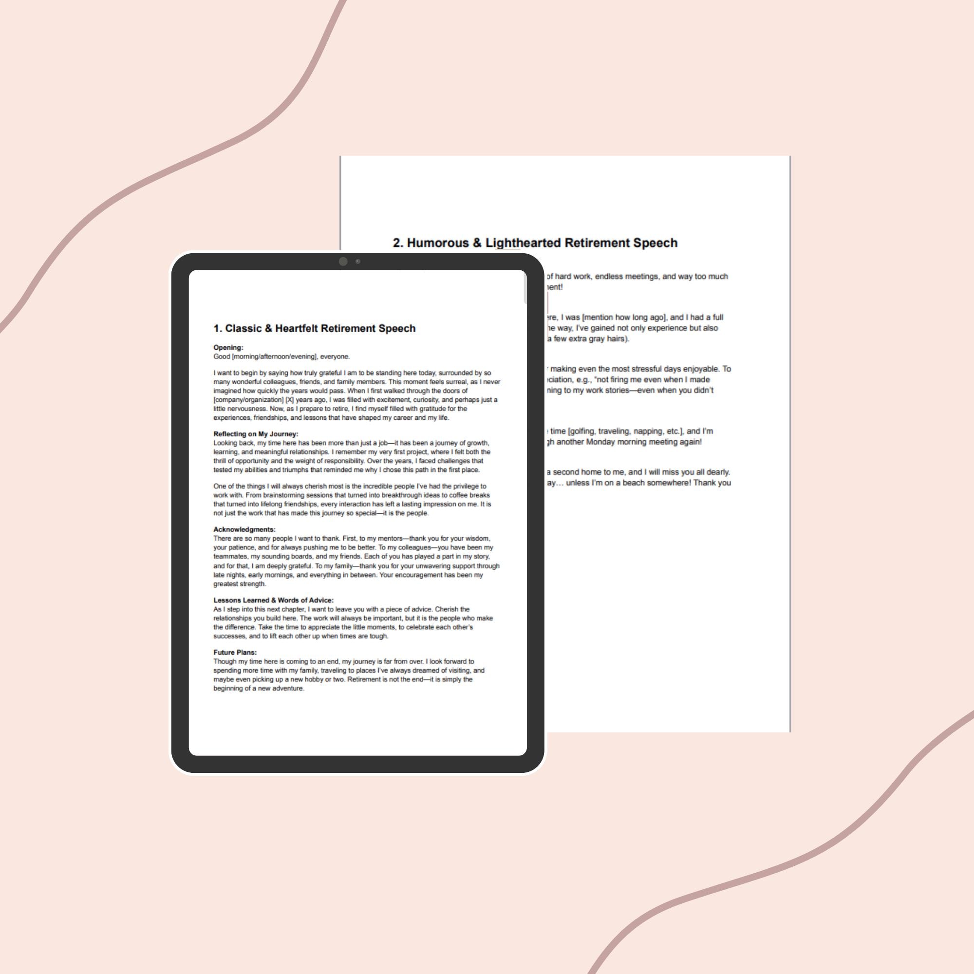 Retirement Speech Template Heartfelt Retirement Farewell Speech Funny ...