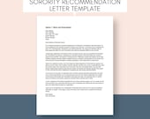 Sorority Recommendation Letter Template Sorority Letter of Recommendation College Letter Sorority Recommendation Sorority Letter