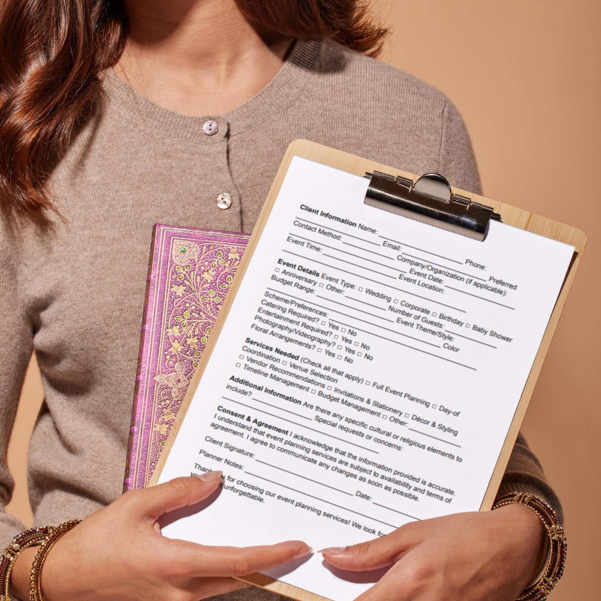 Event Planning Client Intake Form: Editable Template (PDF, Word) - Etsy
