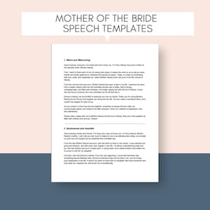 Mutter der Braut-Speech-Toast-Segen-bearbeitbare Mutter der Braut-Segen-Rede-druckbare Brautmutter-Toast-Download-Empfangs-Toast-Druck
