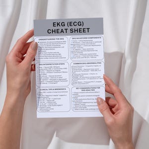 Ekg Steps Quick Guide.pdf EKG Cheat Sheet Printable Cardiac Reference Nursing Student Study Guide ...