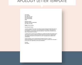 Mall för ursäktsbrev Mall för professionellt ursäktsbrev Ursäktsbrev för misstag Formell ursäktsmall Företag Personligt utskrivbart
